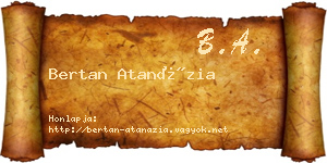 Bertan Atanázia névjegykártya